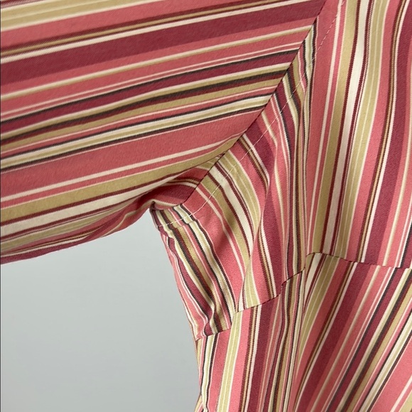 L.L. Bean Pink and Cream Striped Long Sleeve Oversized Shirt Size Large - Picture 4 of 8